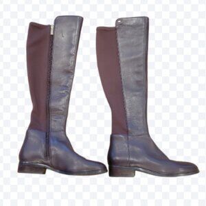 Michael Kors Bromley Napa Leather Knee-High Riding Brown Boots